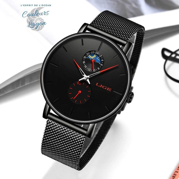 Montre Femme Quartz Luxe LIGE - Couleurs Lagon