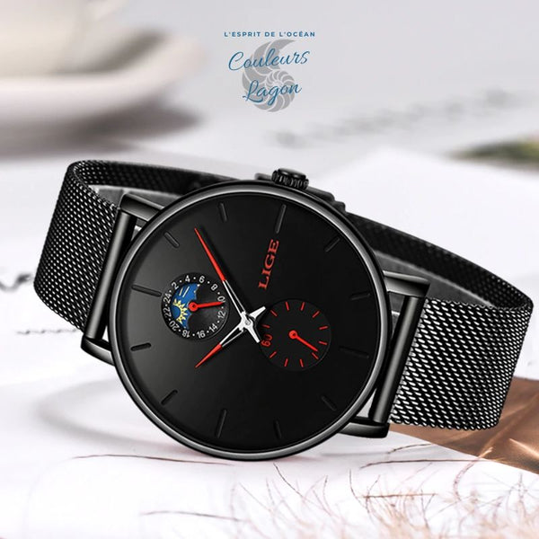 Montre Femme Quartz Luxe LIGE - Couleurs Lagon