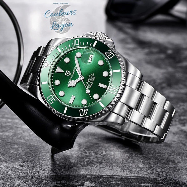 Montre Luxe Analogique Automatique à Quartz SUBMARINER INOX - Couleurs Lagon
