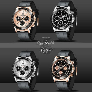 Montre Luxe Chronographe Analogique à Quartz DAYTONA - Couleurs Lagon