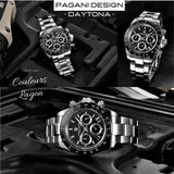 Montre Luxe Chronographe Analogique à Quartz DAYTONA INOX - Couleurs Lagon
