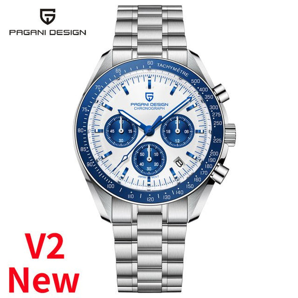 Montre Luxe Chronographe Analogique à Quartz SPEEDMASTER MoonWatch V4 - Couleurs Lagon