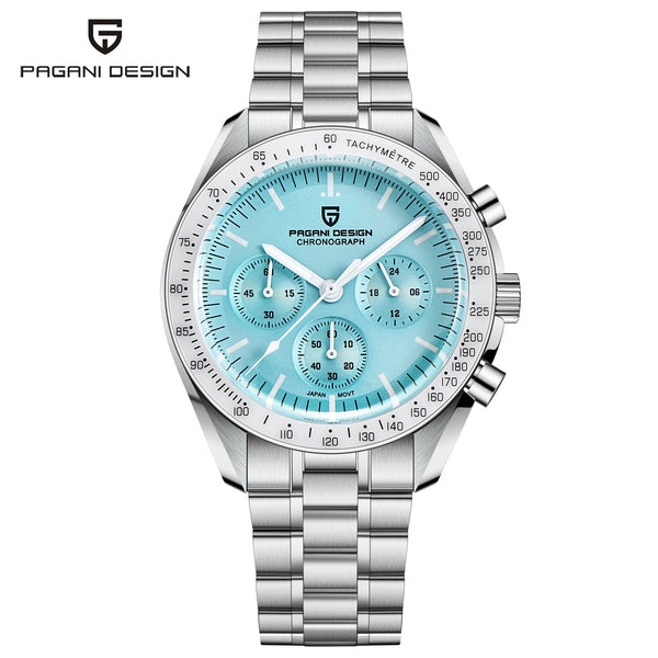 Montre Luxe Chronographe Analogique à Quartz SPEEDMASTER MoonWatch V4 - Couleurs Lagon