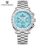 Montre Luxe Chronographe Analogique à Quartz SPEEDMASTER MoonWatch V4 - Couleurs Lagon