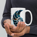 Mug Blanc Brillant 11oz 15oz COULEURS LAGON NAUTILE BENITIER BLEU - Couleurs Lagon