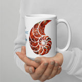 Mug Blanc Brillant 11oz 15oz COULEURS LAGON NAUTILE GORGONES ROUGE - Couleurs Lagon