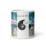 Mug Céramique Blanc Brillant ALGUES et MEDUSES - Couleurs Lagon