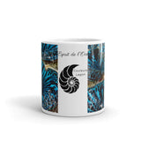 Mug Céramique Blanc Brillant BENITIER BLEU - Couleurs Lagon