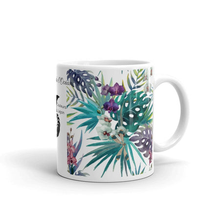 Couleurs Lagon - Mug Céramique Blanc Brillant FLORAL LIBELLULE