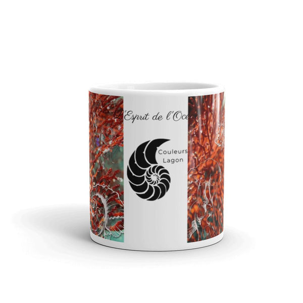 Mug Céramique Blanc Brillant GORGONES ROUGE - Couleurs Lagon