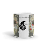 Mug Céramique Blanc Brillant SABLE et COQUILLAGES - Couleurs Lagon