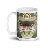 Mug Céramique Blanc Brillant SABLE et COQUILLAGES - Couleurs Lagon