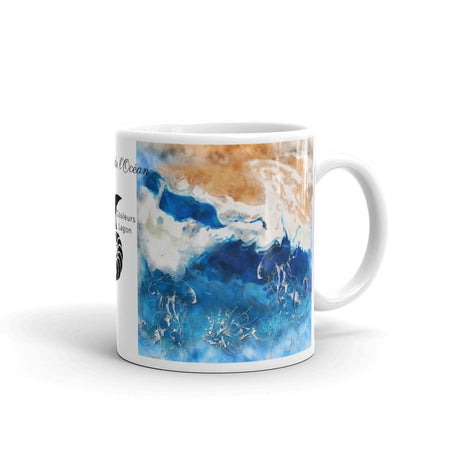 Mug Céramique Blanc Brillant TIE-DYE BLEU OUTREMER - Couleurs Lagon