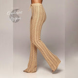Pantalon de plage femme dentelle beige gauche - Couleurs Lagon