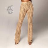 Pantalon de plage femme dentelle beige avant - Couleurs Lagon