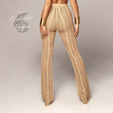 Pantalon de plage femme dentelle beige dos - Couleurs Lagon