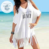 Paréo femme blanc vue avant — couvre maillot de bain plage Couleurs Lagon