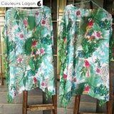 Paréo Kaftan Floral Tropical AMAZONIE - Couleurs Lagon