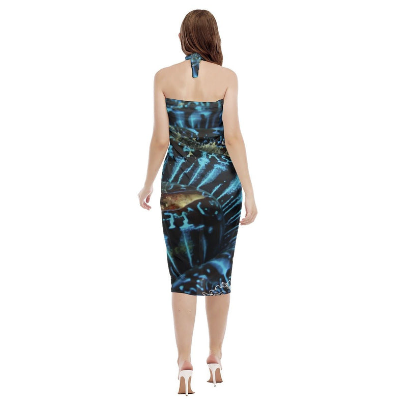 Paréo Robe de plage Bénitier Bleu Couleurs Lagon POISSON CORAIL - Couleurs Lagon