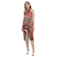 Paréo Robe de plage Gorgones Rouge Couleurs Lagon MEDUSE et NAUTILE - Couleurs Lagon