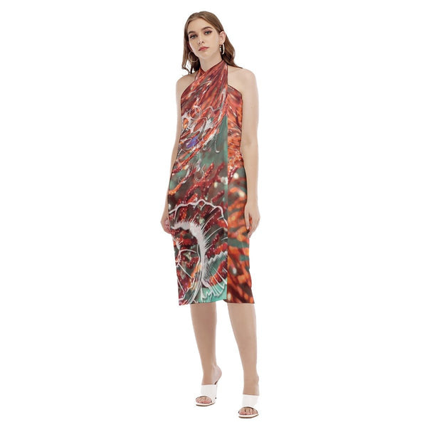 Paréo Robe de plage Gorgones Rouge Couleurs Lagon MEDUSE et NAUTILE - Couleurs Lagon