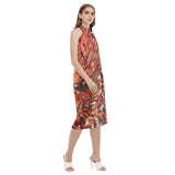 Paréo Robe de plage Gorgones Rouge Couleurs Lagon MEDUSE et POISSON DRAGON - Couleurs Lagon