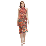 Paréo Robe de plage Gorgones Rouge Couleurs Lagon MEDUSE et POISSON DRAGON - Couleurs Lagon