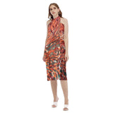 Paréo Robe de plage Gorgones Rouge Couleurs Lagon MEDUSE et POISSON DRAGON - Couleurs Lagon