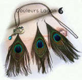 Parure Plumes de Paon Océan - Couleurs Lagon