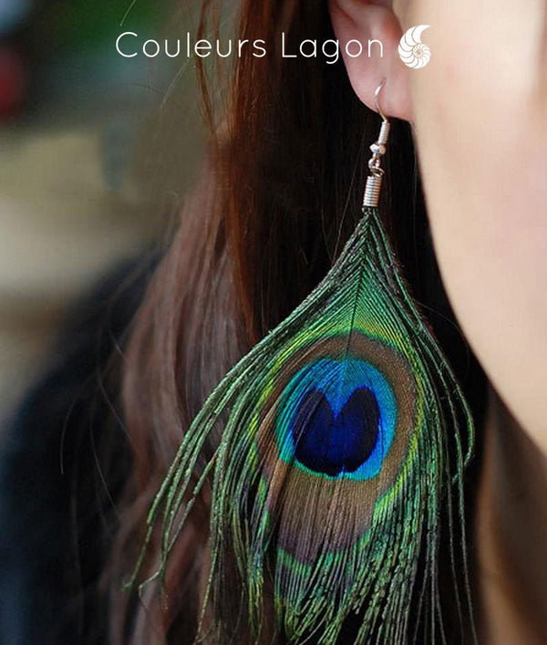 Parure Plumes de Paon Océan - Couleurs Lagon