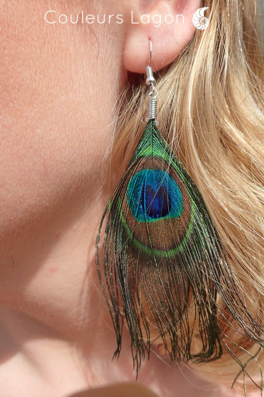 Parure Plumes de Paon Océan - Couleurs Lagon