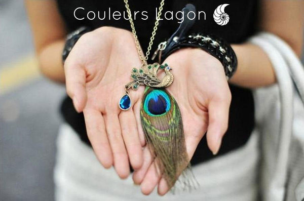 Parure Plumes de Paon Océan - Couleurs Lagon