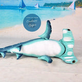 Peluche Réaliste Requin Marteau Bleu Pacific 100cm - Couleurs Lagon - vue de dessous détails