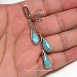 Pendentif Goutte d'Eau Argent 925 et Larimar - Couleurs Lagon