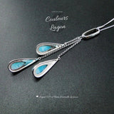 Pendentif Goutte d'Eau Argent 925 et Larimar - Couleurs Lagon