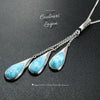 Pendentif Goutte d'Eau Argent 925 et Larimar - Couleurs Lagon