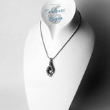 Pendentif Hameçon Maori en Argent Massif s925 - Couleurs Lagon