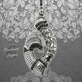 Pendentif Hameçon Maori en Argent Massif s925 - Couleurs Lagon