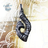 Pendentif Hameçon Maori en Argent Massif s925 - Couleurs Lagon