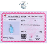 Pendentif Ovale Femme Argent s925 et Larimar - Couleurs Lagon