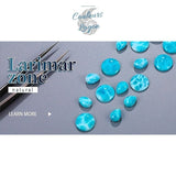 Pendentif Ovale Femme Argent s925 et Larimar - Couleurs Lagon
