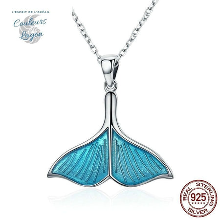 Pendentif Queue de Baleine en Argent 925 - Couleurs Lagon