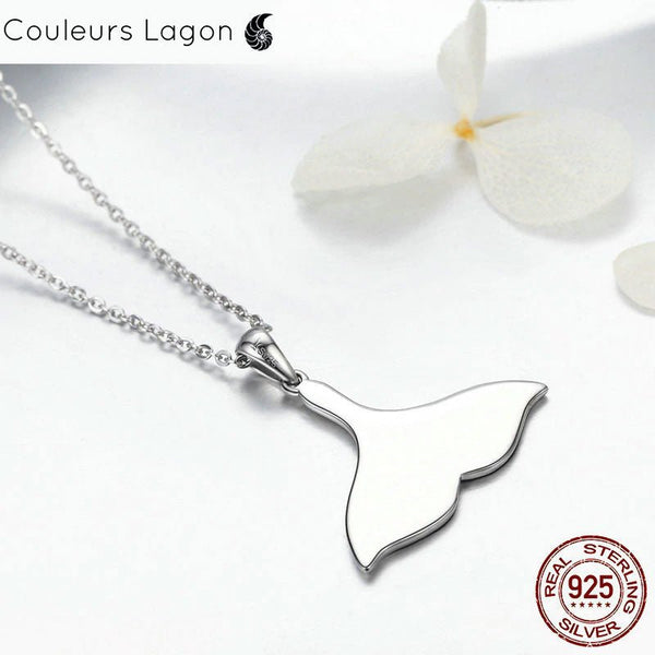 Pendentif Queue de Baleine en Argent 925 - Couleurs Lagon