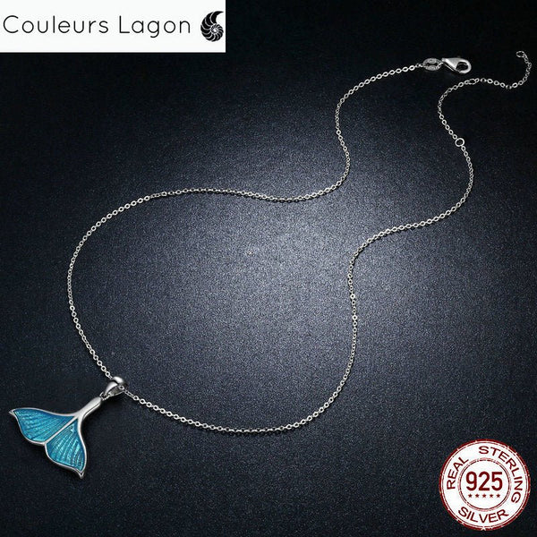 Pendentif Queue de Baleine en Argent 925 - Couleurs Lagon