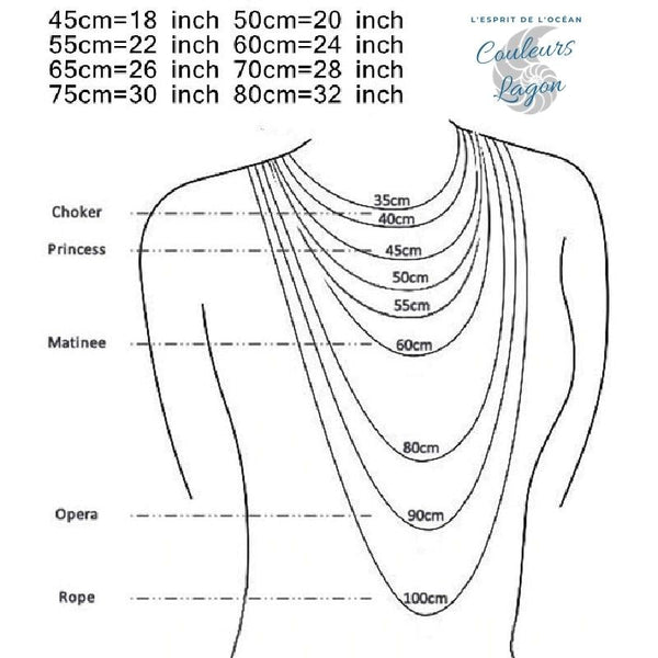 long chaine sur cou - Pendentif Queue de Poisson en Argent Polis PACIFIC - Couleurs Lagon