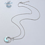 Pendentif Vague de mer Argent 925 Larimar - Couleurs Lagon - plan large avec chaine