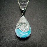 Pendentif Vague Goutte d'Eau s925 Larimar - Couleurs Lagon