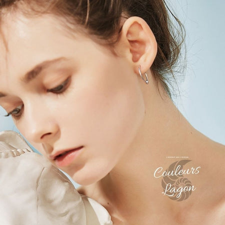 Petites boucles d'oreilles Piercing Argent s925 - Couleurs Lagon