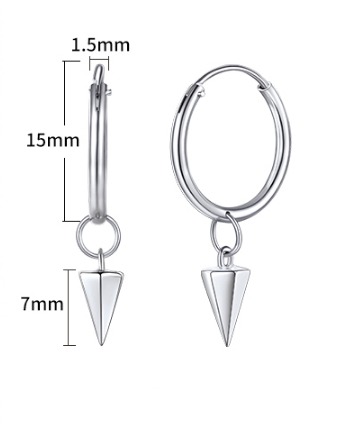 Petites boucles d'oreilles Piercing Argent s925 - Couleurs Lagon