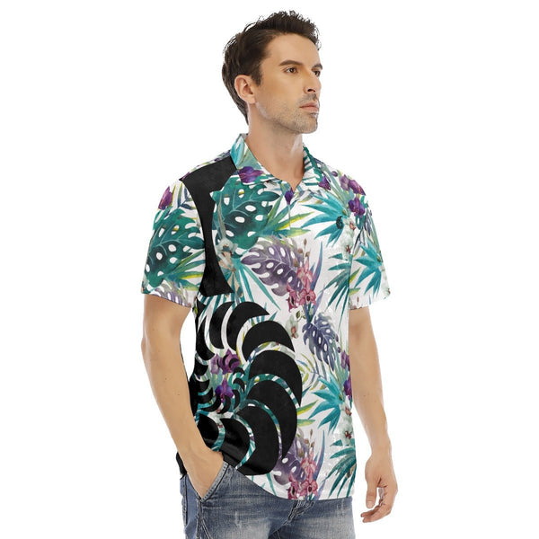 Polo Hommes Grandes Tailles Floral Palmier - Couleurs Lagon